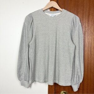 Anthropologie Current Air Round Neck Puff Sleeves Knit Sweater Women Sz XS
